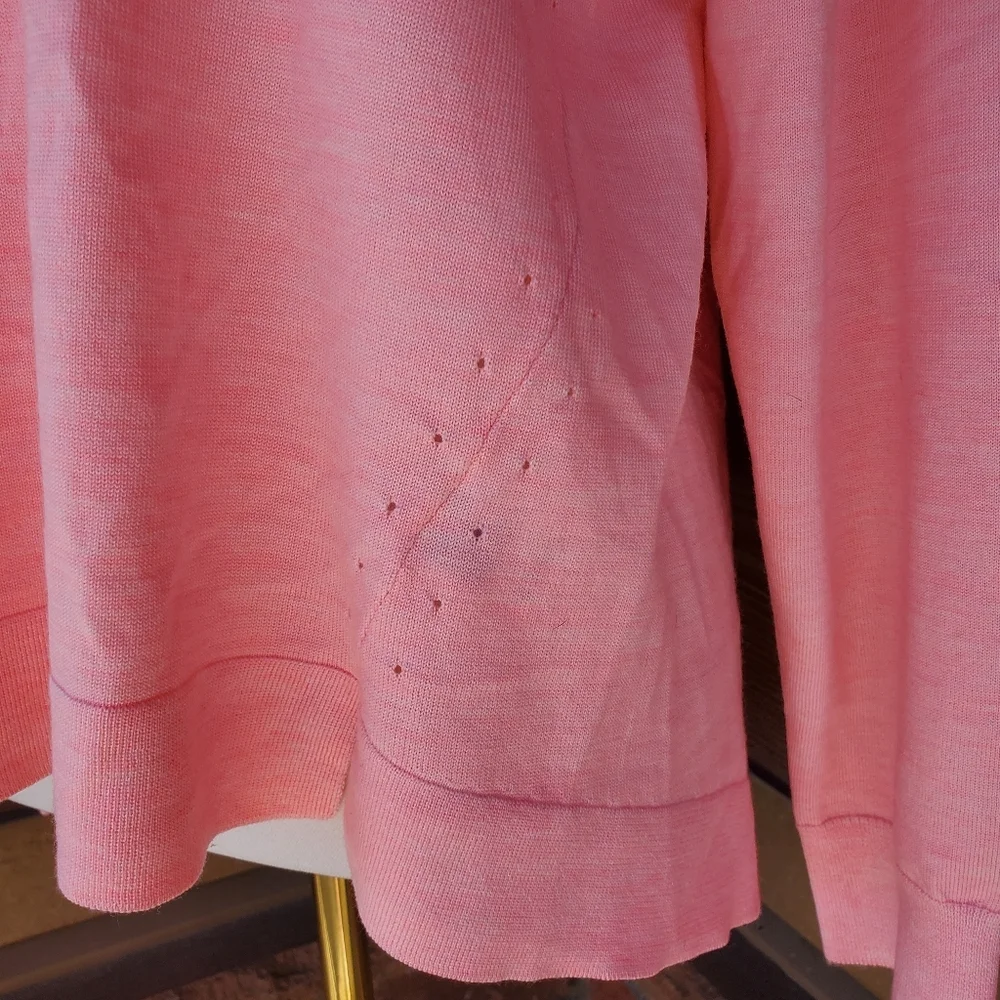 J. Crew Women's Long Sleeve Coral Pink Merino Wool Blend Sweater Size Large NWOT
